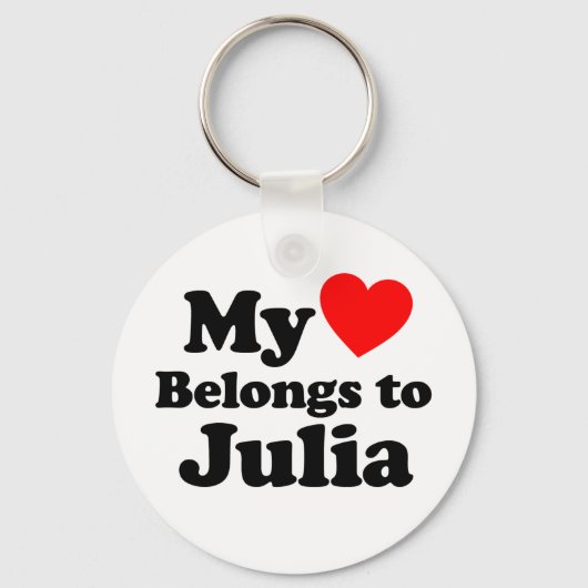 Porte-clés Mon coeur appartient à Julia (Recto)