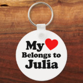 Porte-clés Mon coeur appartient à Julia (Recto)