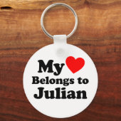 Porte-clés Mon coeur appartient à Julian (Recto)