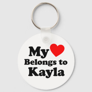 Porte-clés Mon coeur appartient à Kayla