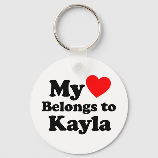 Porte-clés Mon coeur appartient à Kayla (Recto)