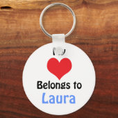 Porte-clés Mon coeur appartient à Laura (Recto)