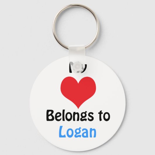 Porte-clés Mon coeur appartient à Logan (Recto)