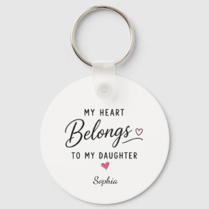Porte-clés Mon cœur appartient à ma fille personnalisé