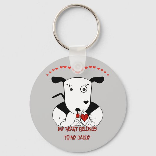 Porte-clés Mon coeur appartient à mon papa (Recto)