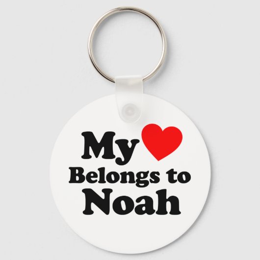 Porte-clés Mon coeur appartient à Noah (Recto)