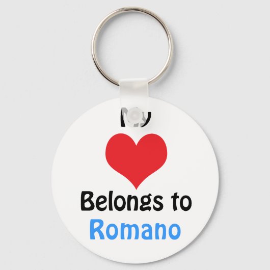 Porte-clés Mon coeur appartient à Romano (Recto)