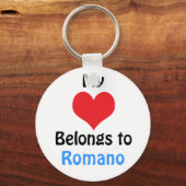 Porte-clés Mon coeur appartient à Romano (Recto)