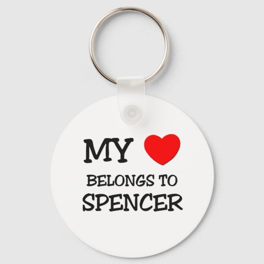 Porte-clés Mon coeur appartient à Spencer (Recto)