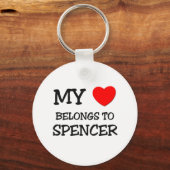 Porte-clés Mon coeur appartient à Spencer (Recto)