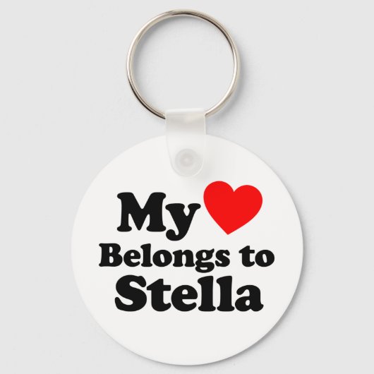 Porte-clés Mon coeur appartient à Stella (Recto)