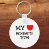 Porte-clés Mon coeur appartient à Tom (Recto)
