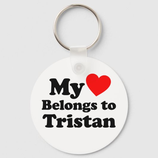 Porte-clés Mon coeur appartient à Tristan (Recto)