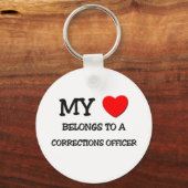 Porte-clés Mon Coeur Appartient À Un AGENT DES CORRECTIONS (Recto)