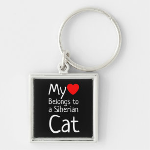 Porte-clés Mon coeur appartient à un chat sibérien (le port