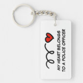 Porte-clés Mon coeur appartient à un policier cadeau romantiq (Devant)