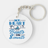 Porte-clés Mon coeur bat en 8 compteurs Patinage artistique (Dos)