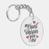 Porte-clés Mon coeur est partout où vous êtes Valentin | Port (Devant gauche)