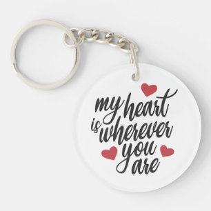 Porte-clés Mon coeur est partout où vous êtes Valentin Port