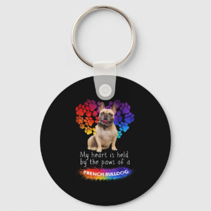Porte-clés Mon Coeur Est Tenu Par Les Peuples D'Un Bulldog Fr