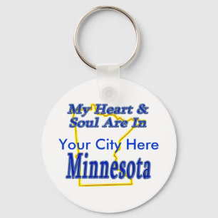 Porte-clés Mon coeur et âme sont au Minnesota