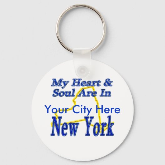 Porte-clés Mon Coeur Et Mon Âme Sont À New York (Recto)