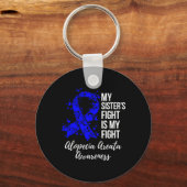 Porte-clés Mon combat de soeur est mon combat Alopecia Areata (Verso)