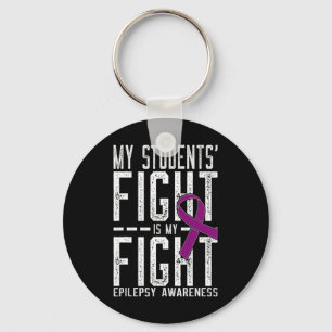 Porte-clés Mon combat étudiant est ma lutte contre l'épilepsi