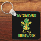 Porte-clés Mon dinosaure a mangé mes devoirs (Recto)