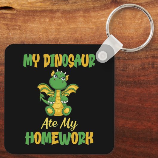 Porte-clés Mon dinosaure a mangé mes devoirs (Verso)