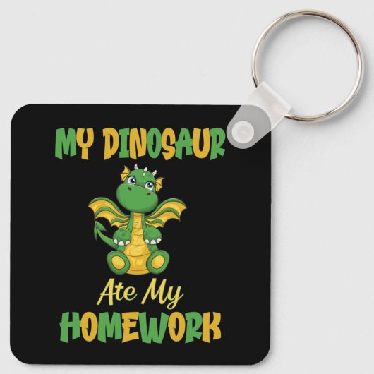 Porte-clés Mon dinosaure a mangé mes devoirs (Dos)