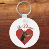 Porte-clés Mon Doberman Rouge Valentine (Verso)