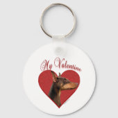 Porte-clés Mon Doberman Rouge Valentine (Verso)