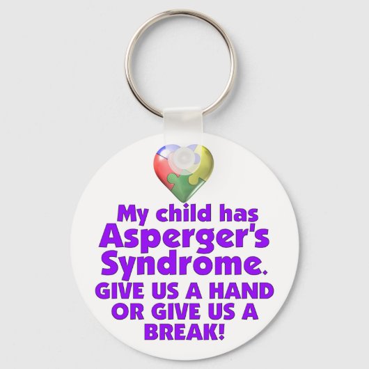 Porte-clés Mon enfant a Asperger (Recto)