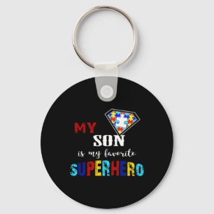 Porte-clés Mon Fils Est Ma Sensibilisation sur l'autisme Supe