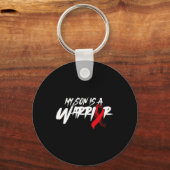 Porte-clés Mon fils est un guerrier - Sensibilisation à la dr (Recto)