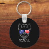 Porte-clés Mon Frenchie - Drôle de Bouledogue Français Drapea (Recto)