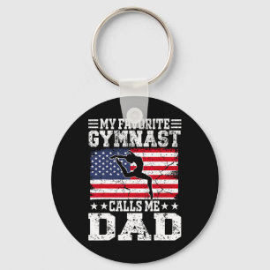Porte-clés Mon Gymnaste favori m'appelle Papa Usa Drapeau Pèr