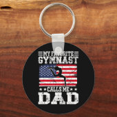 Porte-clés Mon Gymnaste favori m'appelle Papa Usa Drapeau Pèr (Recto)