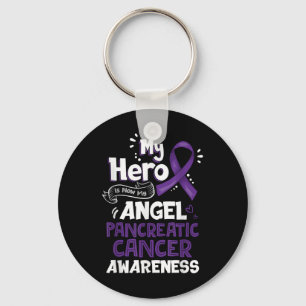 Porte-clés Mon Héros Est Maintenant Mon Ange Cancer Pancréati
