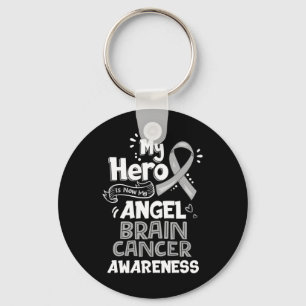 Porte-clés Mon Héros Est Maintenant Mon Ange Cerveau Cancer S