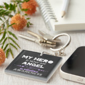 Porte-clés Mon héros est maintenant mon ange - Sensibilisatio (Devant Droit)