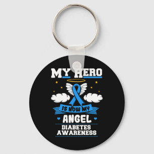 Porte-clés Mon Héros Est Maintenant Mon Angle Diabète Bleu Ke