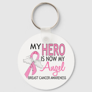 Porte-clés Mon Héros Est Mon Ange Cancer Du Sein