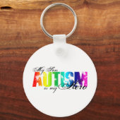 Porte-clés Mon héros Mon fils - Autisme (Recto)