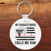Porte-clés Mon Infirmière Favorite M'Appelle Papa Infirmière  (Recto)