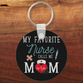 Porte-clés Mon infirmière préférée m'appelle maman Stethoscop (Recto)