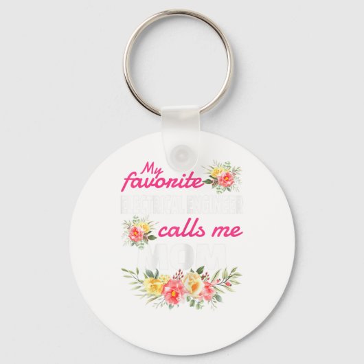 Porte-clés Mon ingénieur électrique favori m'appelle maman (Recto)