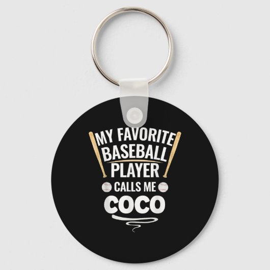 Porte-clés Mon Joueur De Baseball Préféré M'Appelle Coco (Recto)