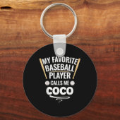 Porte-clés Mon Joueur De Baseball Préféré M'Appelle Coco (Recto)